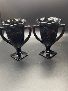 L. E. Smith Black Amethyst Vase
